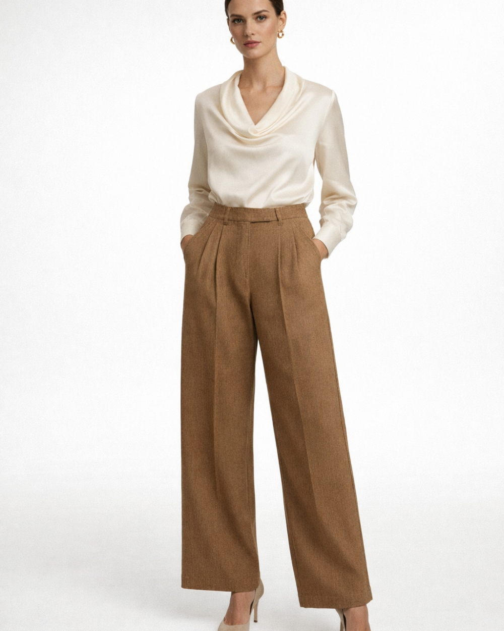 Pantalone Donna Palazzo Marrone Le Streghe
